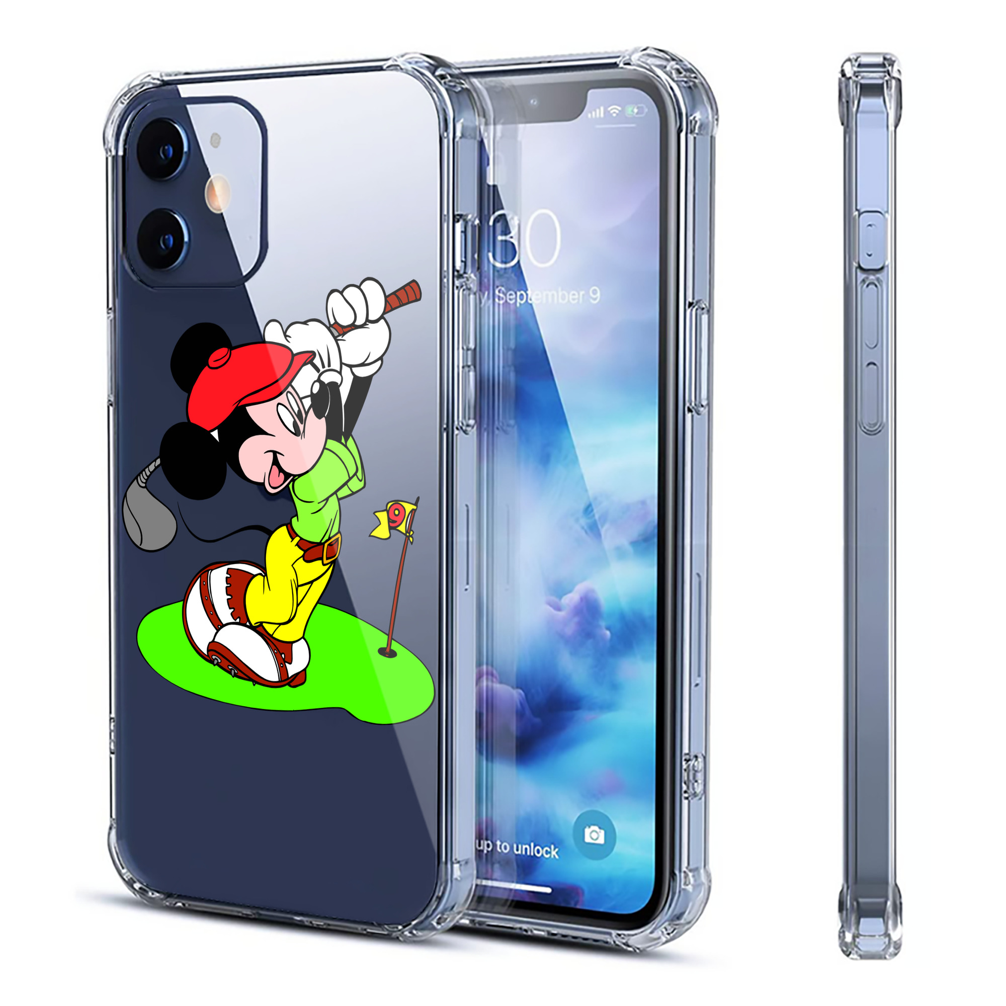 （画像用） ミッキーマウス Mickey Mouse 【iPhone 12シリーズ対応】透明スマホケース（クリアソフトケース）